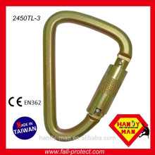 Taiwan Stahl D Typ Gerüst Sicherheit Haken / Karabiner Triple Lock